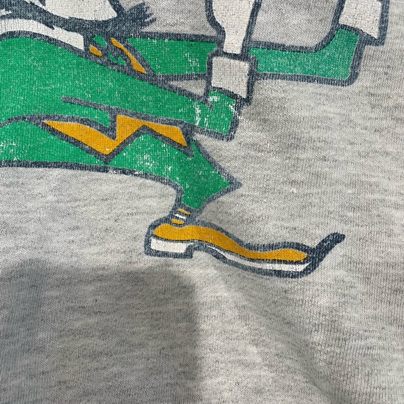 RARE VINTAGE Notre Dame Fighting Irish STARTER XL hooded sweatshirt leprechaun - Picture 4 of 13